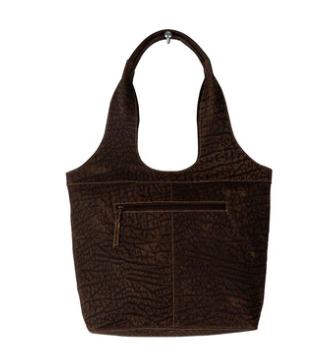 S-7484 Pecos Wind Weave Pattern Leather & Hairon Bag