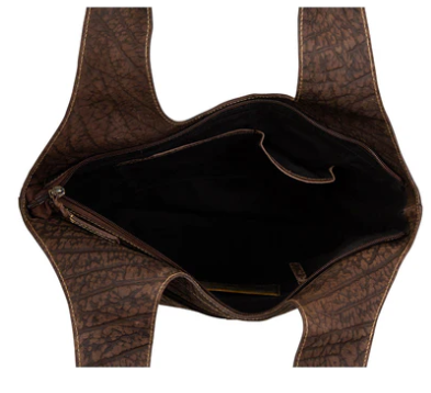 S-7484 Pecos Wind Weave Pattern Leather & Hairon Bag