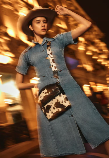 S-11713 Prairie Sage Spotted Shoulder Bag In Black