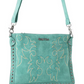 S-12880 Texas Rose Western Embroidered Leather Bag Turquoise