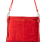 S-12880 Texas Rose Western Embroidered Leather Bag Red