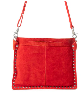 S-12880 Texas Rose Western Embroidered Leather Bag Red