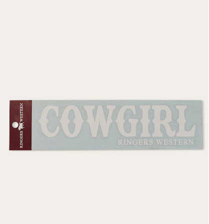 722109RW-WHT Ringers Cowgirl Die Cut Sticker White