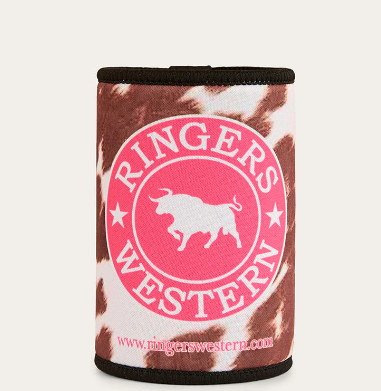 424062RW-WHT/TN Ringers Daisy Stubby Cooler White & Tan