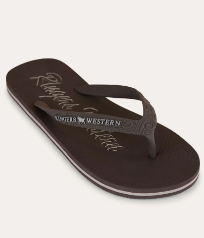 125086RW-BLK/GR Ringers Western Men's Combi Thong Black & Grey