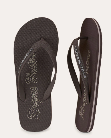 125086RW-BLK/GR Ringers Western Men's Combi Thong Black & Grey