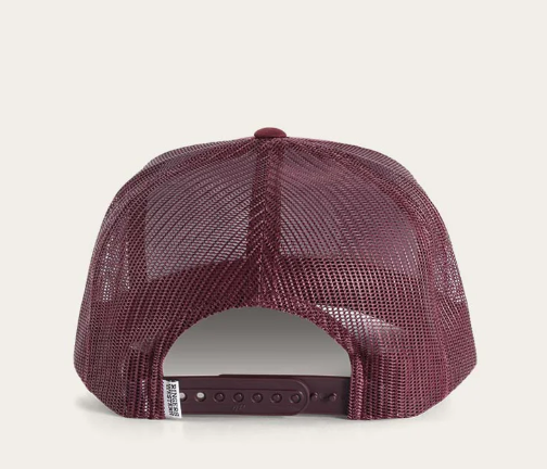 171120006-BU-BUWH Ringers Western Signature Bull Trucker Cap Burgundy & White