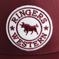 171120006-BU-BUWH Ringers Western Signature Bull Trucker Cap Burgundy & White