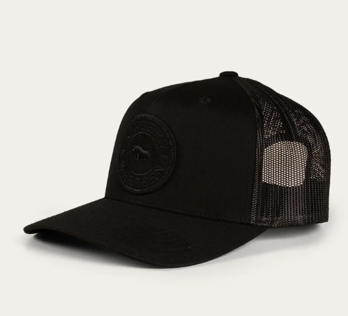 171120006-BLK/BLK Ringers Western Signature Bull Trucker Cap Black/Black