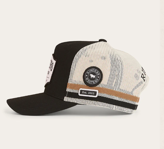 424030RW-BLK Ringers Western Country Club Deep Fit Trucker Cap Black