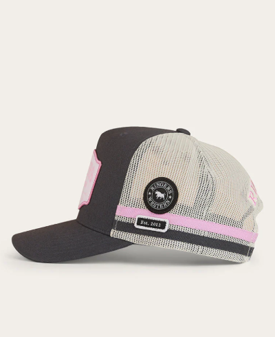 424030RW-BP/CHC Ringers Western Country Club Deep Fit Trucker Cap Ballet Pink/Charcoal