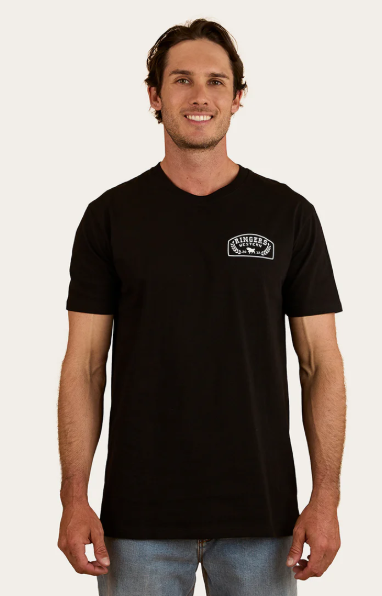 124073RW-BLK/WHT Ringers Western Men's Wheatbelt Tee Black