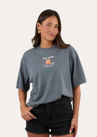 225086RW-WBLK Ringers Western Women's "Born In The West" Tee