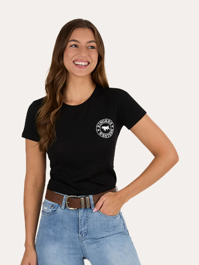 225092RW-BLK/WHT Ringers Western Women's Classic Tee Black & White