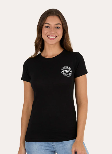 225092RW-BLK/WHT Ringers Western Women's Classic Tee Black & White