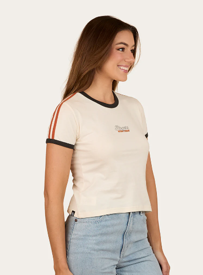 225060RW-OWH/ORG Ringers Western Women's Mae Tee Off White & Orange