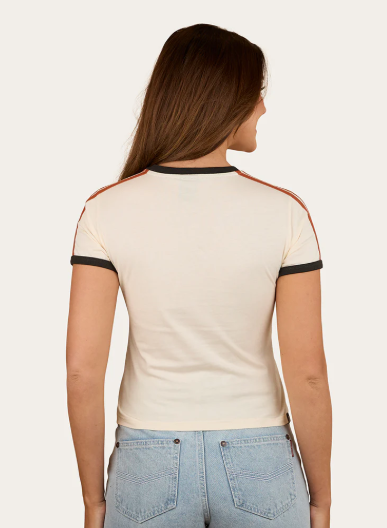225060RW-OWH/ORG Ringers Western Women's Mae Tee Off White & Orange