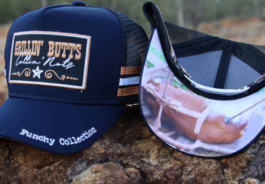 GF36653  GFOUR Punchy Grillin - Navy Trucker Cap