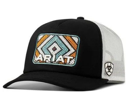 A300091001 Ariat Women's Embroidered Patch Mesh Snap Back Black