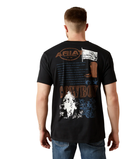 10065936 Ariat Men's Maximal Collage Tee Black