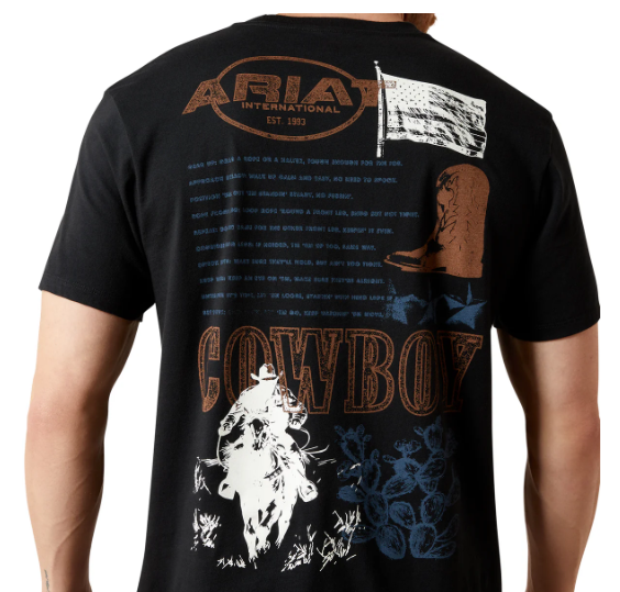 10065936 Ariat Men's Maximal Collage Tee Black