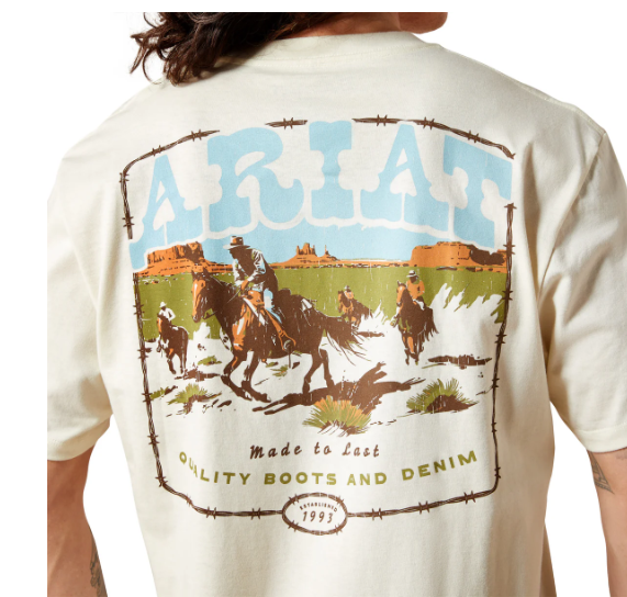 10065901 Ariat Men's Pulp Western Tee Turtledove
