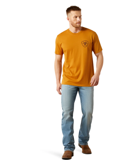 10065899 Ariat Men's Big Bull Rider Tee Bone Brown