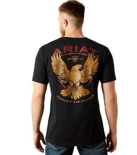 10065898 Ariat Men's Rustic Eagle Tee Black