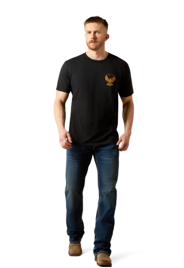 10065898 Ariat Men's Rustic Eagle Tee Black