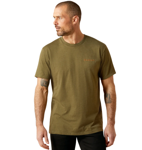 10065888 Ariat Men's Ropers Seal Tee Military Heather