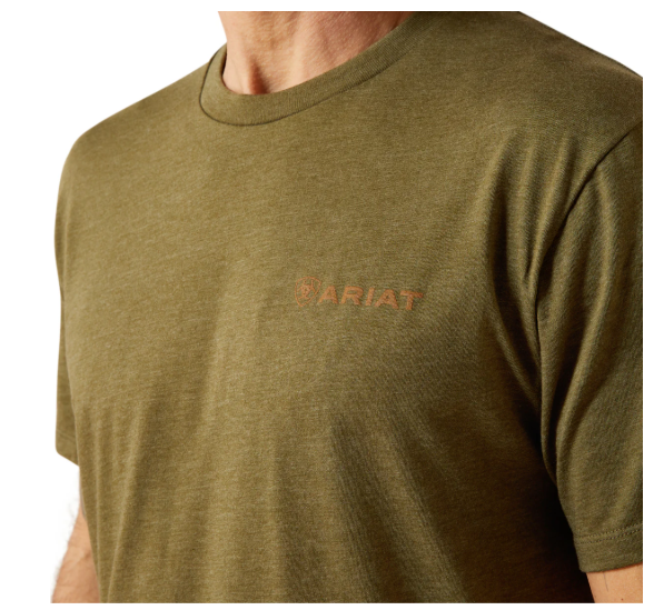 10065888 Ariat Men's Ropers Seal Tee Military Heather