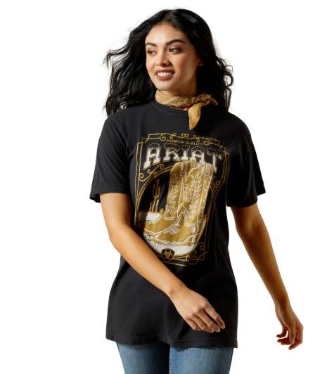 10063756 Ariat Women's Boot Cloche Tee Vintage Black