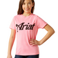 10063748 Ariat Girl's Spur Script Tee Neon Pink