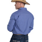 MWLS2626 Just Country Men's Austin Full Button Mini Check Workshirt Blue & White Mini Check