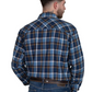 10101267 Just Country Men's Cameron Flannel 1/2 Button Flannel Workshirt Blue/Navy Tan