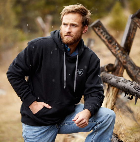 10040815 Ariat Men's Logo Hoodie Black