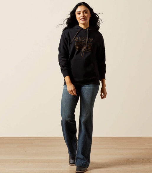 10062734 Ariat Women's Booted Logo Hoodie Black