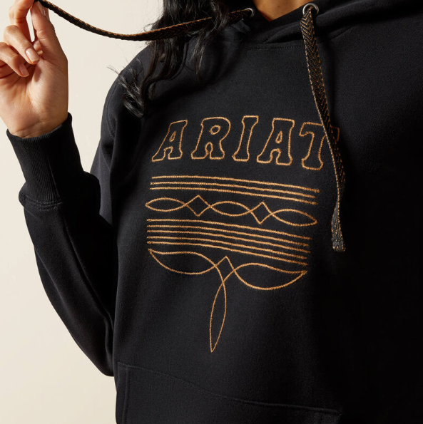 10062734 Ariat Women's Booted Logo Hoodie Black