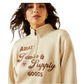 10062733 Ariat Women's Denim & Supply 1/2 Zip Sweatshirt Oyster Gray