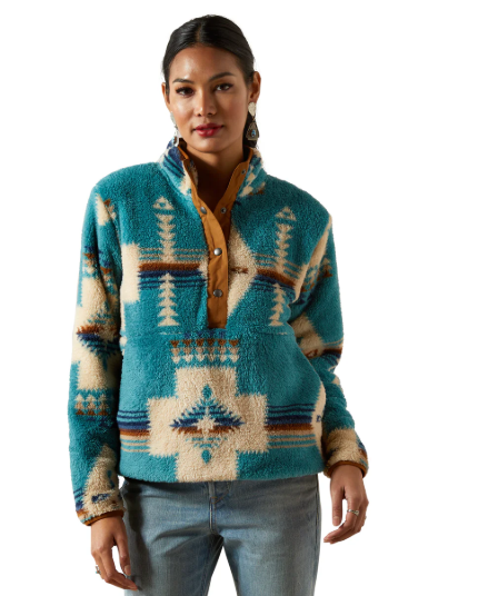 10062613 Ariat Women's Berber Snap Front Sweatshirt Agave SW