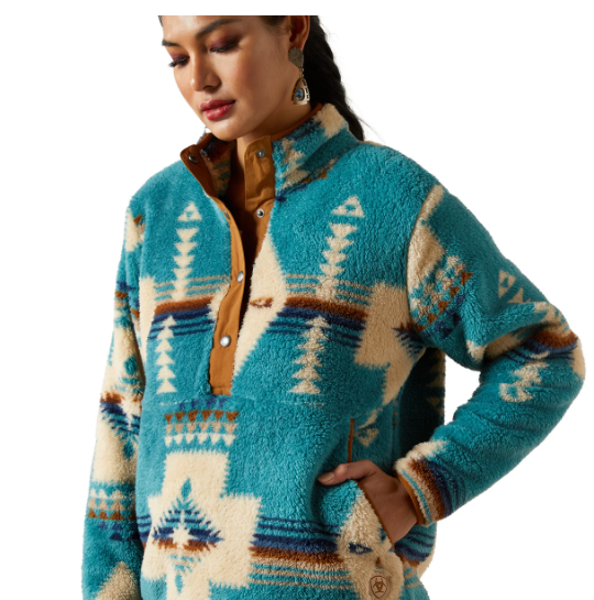 10062613 Ariat Women's Berber Snap Front Sweatshirt Agave SW