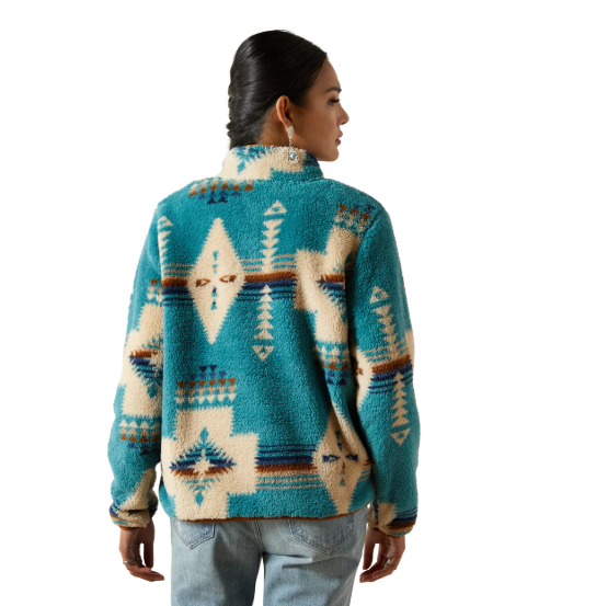 10062613 Ariat Women's Berber Snap Front Sweatshirt Agave SW