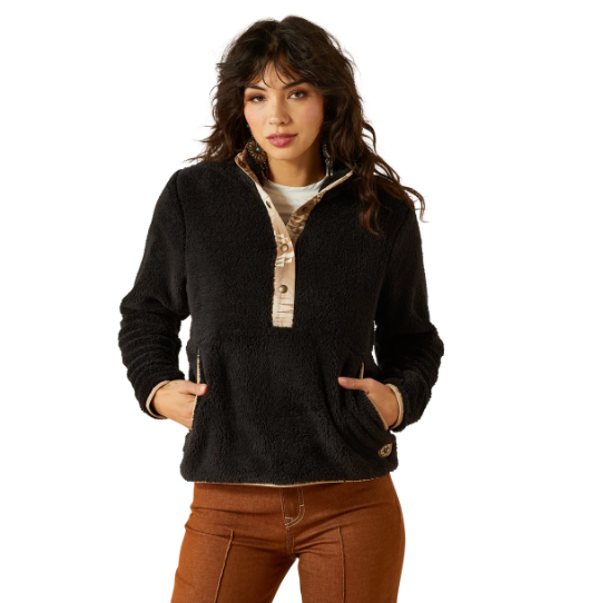10062612 Ariat Women's Berber Snap Front Sweatshirt Black