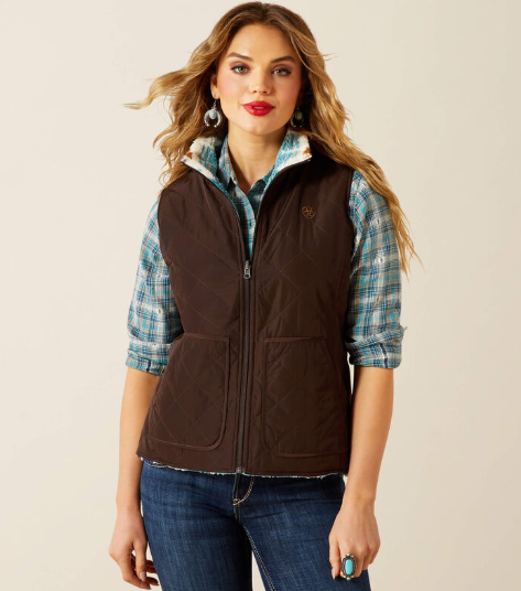 10062816 Ariat Women's Dilon 2.0 Reversible Insulated Vest Mole