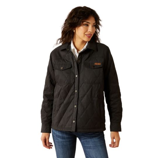 10062812 Ariat Women's Grizzly Quilted Barn Jacket Black