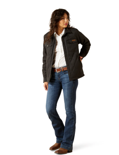10062812 Ariat Women's Grizzly Quilted Barn Jacket Black
