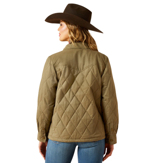 10062813 Ariat Women's Grizzly Quilted Barn Jacket Dusky Green
