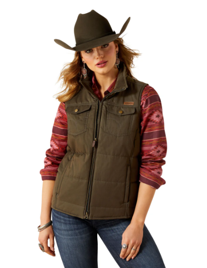 10062267 Ariat Women's Grizzly Quilted Vest Earth