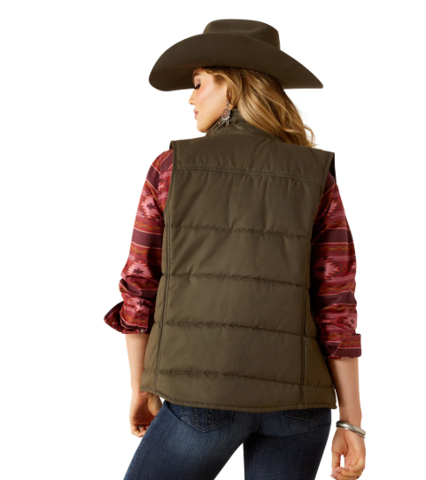 10062267 Ariat Women's Grizzly Quilted Vest Earth