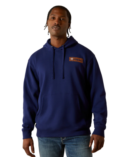 10062497 Ariat Men's Woodshop Stack Hoodie Navy